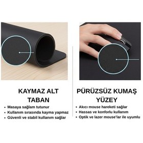 Resim 230x170x3 Mm Mouse Pad Kaymaz Non-slip Taban Pürüzsüz Bez Yüzey Siyah 