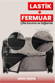 Resim Ergo Travel Valiz Koruma Kılıfı Kadife Kılıf - Gri - Küçük Boy | 