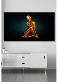 Resim Altın Renkli Kadın Kanvas Duvar Tablo 3322256 