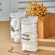 Resim FBZhome 2'li Akrilik Şeffaf Etiketli Pamukluk Makyaj Pamuğu & Pamuk 250ml 