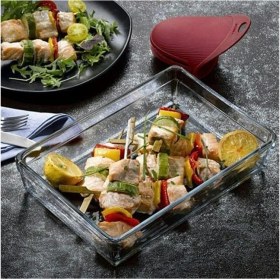 Resim Büyük Boy Şeffaf Borcam Tepsi, Dayanıklı ve Şık Mutfak Gereci 