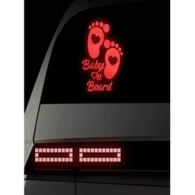 Resim Reflektörlü Arabada Bebek Var! Oto Sticker Yapıştırma 