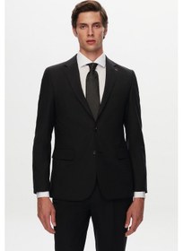 Resim D's Damat Ds Damat Slim Fit Siyah Yünlü Travel Takim Elbise 4he05ob35577m Siyah 