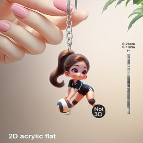 Resim 2D Düz - 1 adet Sevimli Voleybol Anahtarlık - Tülbentli Eğlenceli Karikatür Akrilik Şıkana, Sırt Çantaları, Telefonlar, Arabalar ve Ev Dekoru için İdeal - Mükemmel Doğum Günü veya Tatil Hediyesi 