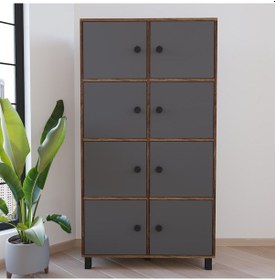 Resim Robin Home Grand Ofis Klasör Dolabı Dosya Dolabı 8 Kapaklı Barok- Kahverengi 