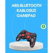 Resim Uzun Pil Ömürlü Kablosuz Oyun Kumandası Pc Telefon Tablet Için 