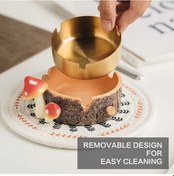 Resim Dashanshop Sevimli Mantar Şekilli Paslanmaz Çelik Kahverengi Reçine Kül Tablası Ev Bahçe 