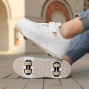 Resim Kızlar Moda Patenleri - 4 Çıkarılabilir Tekerlek, Nefes Alabilen ve Hafif, PU Üst, Ayarlanabilir Bağcıklı Kapanış, Tüm Mevsimler İçin Mükemmel Dış Mekan Eğlencesi, Tüm Mevsimler Ayakkabısı | Moda Genç Patenleri | Nefes Alabilen Astar 