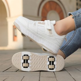 Resim Kızlar Moda Patenleri - 4 Çıkarılabilir Tekerlek, Nefes Alabilen ve Hafif, PU Üst, Ayarlanabilir Bağcıklı Kapanış, Tüm Mevsimler İçin Mükemmel Dış Mekan Eğlencesi, Tüm Mevsimler Ayakkabısı | Moda Genç Patenleri | Nefes Alabilen Astar 