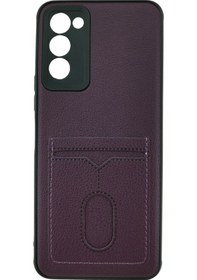 Resim Tecno Uyumlu Camon 18 Deri Görünüm Kartlıklı Kılıf 