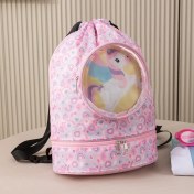 Resim Lanqingling Seyahat Karikatür Yüzme Çantası Büyük Kapasiteli Kuru ve Islak Ayırma Çantası Çok Işlevli Su Geçirmez Banyo Çantası Seyahat Spor Saklama Çantası (Yurt Dışından) 