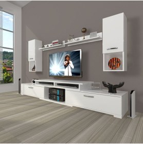 Resim Decoraktiv Flex 5da130 Mdf Tv Ünitesi Tv Sehpası - Parlak Beyaz 