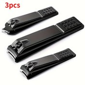 Resim 3PCS Paslanmaz Çelik Tırnak Makası, Tırnak Kesme Makinesi, Tırnak Törpüsü, Ayak Tırnak Makası Aracı 