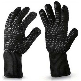 Resim Pazly Tcherchi 1 Yanmaz Fırın Eldiveni - Isıya Ve Kesilmeye Dayanıklı, 2 Adet Siyah Siyah 