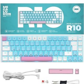 Resim R10 Mekanik Oyuncu Klavyesi Full Anti-ghosting Hot Swap Red Switch Buz Mavisi Işıklandırma Türkçeq 