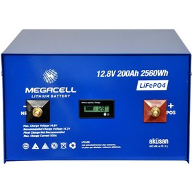 Resim MEGACELL LiFePO4 12.8V 200 Ah Lityum Demir Fosfat Akü 