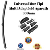 Resim Silecek Süpürgesi Üniversal Muz Tipi Multi Adaptörlü Aparatlı 380mm 38cm Silbak 