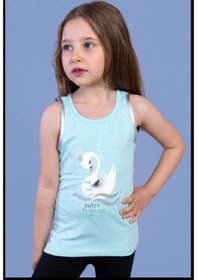 Resim Toontoy Kız Çocuk Kuğu Baskılı Atlet Su Yeşili 