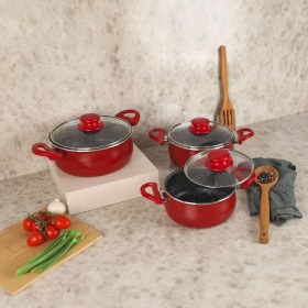 Resim Karokstore Bronx 6 Parça Güveç Seti Kırmızı 