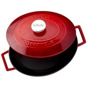 Resim Lava Folk 29 cm Oval Döküm Kırmızı Tencere 