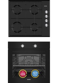 Resim Simfer Trend Mekanik Metal 8252 + 3851 2'li Ankastre Set Siyah 