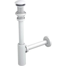 Resim İz Yapı Moon Ayarlanabilen Lavabo Sifonu Beyaz Taşmasız 300 mm Başlıklı Abs 