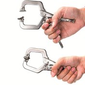 Resim 2 adet 15.24cm Kilitli C-şekilli Kelepçe, Kilitli Pense Ayarlanabilir Kaynak Kelepçesi, Ağır Hizmet Pense, C-şekilli Kare Ağız Kelepçe Ahşap İşleme Kelepçesi, Manuel Kelepçe Sabit Boru Kelepçesi, Düzenli Uçlar ve Döner Pedler ile, Dükkanlar, Evler, Çiftlikler ve Arabalar için Uygun 