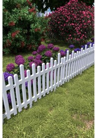 Resim Flower Plastik Bahçe Çiti Bordür Bahçe Koruma Dekorasyonu Kırılmaz Bahçe Çit 8 Ad 4,40 Mt Beyaz 