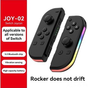Resim Jeemson Siyah Swıtch Oyun Kolu, Rgb Işıklı, Titreşimli, Altı Eksenli Hareketsel, Tekrarlı Atışlı, Uyandırma Özellikli Joycon Sol-sağ Kolu Pembe 