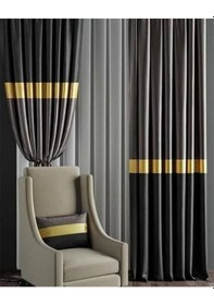 Resim Evdepo Home Sık Pileli Pano Fon Perde Çift Kanat Antrasit 