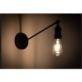 Resim Mylights Siyah Mafsalı Hareketli Aplik Duvar Lambası Gece Lambas Siyah 