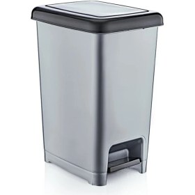 Resim 40 Litre Pedallı Çöp Kutusu, Gri, Şık ve Kullanışlı Ev ve Ofis Temizliği Için 
