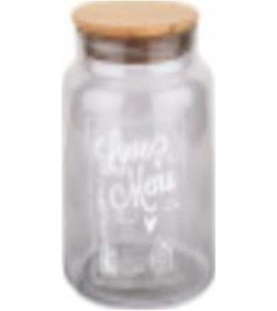 Resim Tantitoni Love Menu Desenli Gri Cam Kavanoz 890 Ml Gri 