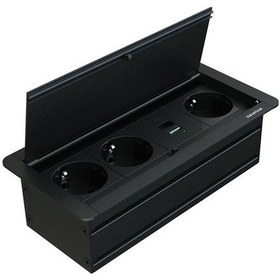 Resim Metalline® Klip-line Bas-Aç Priz Sistemi Usb-A Usb-C - Siyah 