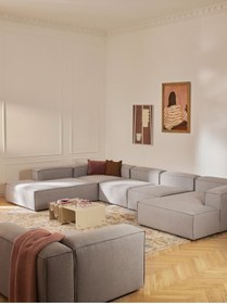 Resim S Home Design Concept Frida 5 Modül Pofidik Modüler Kanepe Xl Köşe Koltuk Takımı Keten Açık Gri Sol Köşe 