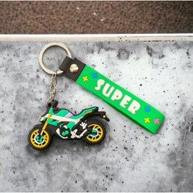 Resim neptünstore Yeşil Motor , Motosiklet Figürlü Racing, Motor 3D Anahtarlık 