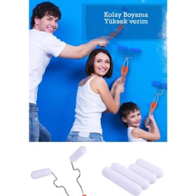 Resim Buffer Profesyonel Çift Taraflı Silindirik Duvar ve Köşeleri Boyama Rulosu 