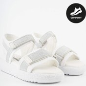 Resim Muggo Cruz Garantili Günlük Ortopedik Hafif Taban Simli Ve Cırtlı Kız Çocuk Sandalet Beyaz 