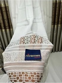 Resim Nivemeshome Jewel 1/3 Sık Pileli Tül Perde Apm,Beyaz 100 X 260 