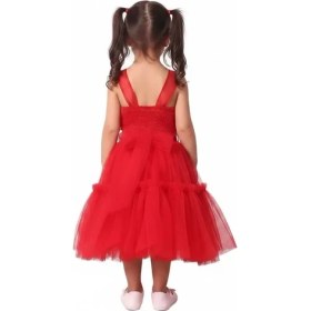 Resim Ahsenim Bebe Göğüs Fırfırlı Kız Çocuk Abiye Elbise 5-10 Yaş 