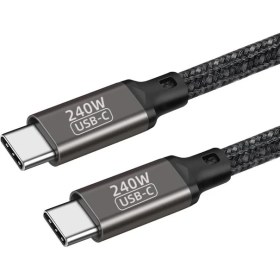 Resim Sionel Siyah QG02 Type-C To Type-C Pd3.1 Data Kablosu 240W 480MBPS 0.5 Metre 