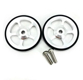 Resim Katlanır Bisikletinizi 60MM Modifiye Rulman Kolay Tekerlek ile Yükseltin (Siyah-Gri) 1 Çift 