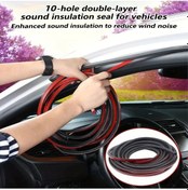 Resim Hightower 10 Metre Pvc Çift Katlı Araç Kapı Contası 10 Delik Ses Yalıtım Gürültü Azaltma Toz Su Geçirmez Siyah 