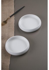 Resim Acar SCT-21-0225/72 Bianco Perla 6'lı Porselen Yuvarlak Tabak 13 CM 