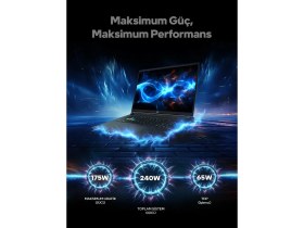 Resim Game Garaj Slayer5 9XL-5080 C2 Intel Ultra 9 275HX 32GB Ram 2tb SSD RTX5080 17" Qhd+ IPS 240Hz Freedos Gaming Laptop 