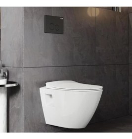 Resim Creavit Kanalsız Asma Klozet ve Thermoplast Yavaş Kapanır Kapak TP329 