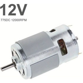 Resim Xuweiwei 12v 775 Dc Motor Metal 12000rpm Yüksek Hızlı Yüksek Tork Dıy Model Araçlar İçin 