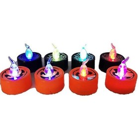 Resim Cadılar Bayramı Süslemeleri İçin Örümcek Ağlı 24 Adet Alevsiz Mum 12+ 