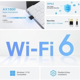 Resim Tp-lınk Archer Tx20u Nano Ax1800 Wi-fi 6 Kablosuz Usb Adaptör-133647 