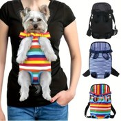 Resim Küçük ve Orta Boy Köpekler & Kediler için 1 Adet Premium Ayarlanabilir Evcil Hayvan Sırt Çantası Taşıyıcı - Yastıklı Omuz Askıları, Güvenli Fermuarlı Kapatma, Şık Çizgili & Düz Renk Seçenekleri - Doğa Yürüyüşü, Dış Maceralar, Şehir İçi Seyahat, Açık Hava Evcil Hayvan Taşıyıcısı | Şehir Evcil Hayvan Aksesuarı | Çok Amaçlı Evcil Hayvan Çantası, Köpek Sırt Çantası 